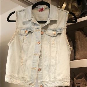 H&M distressed denim vest